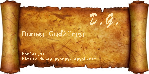 Dunay György névjegykártya